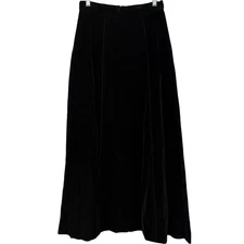 Vintage John Meyer Black Velvet Maxi Skirt SZ 12 Gothic Witchy Dark Romantic