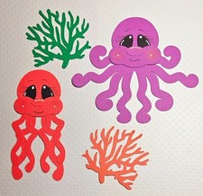 Little Octopus and Squid Set. Scrapbook, Card Making Paper Piecing