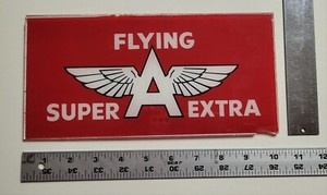 Rare Vintage Original Flying A Super Extra Glass Pump Sign