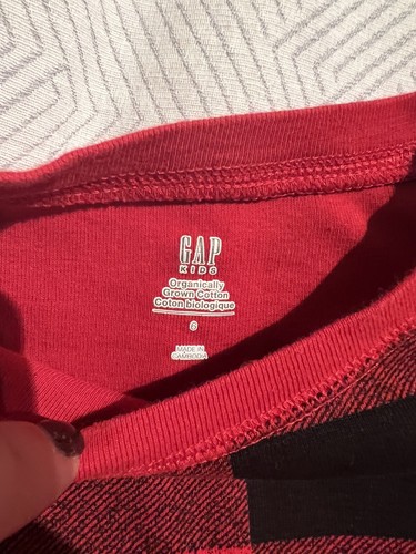 Gap Buffalo Plaid Christmas PJs Pajama 6 Red Black LS Two-piece Holiday - Picture 2 of 5