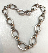 Vintage Sterling Silver Love Knot Infinity Link Chain Charm Bracelet