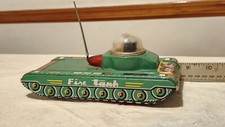 1970s Tin Friction Fire Tank Toy