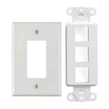 White 3 Port Decora Keystone Snap-in Jack Modular Wall Insert Cover Plate 5/pk