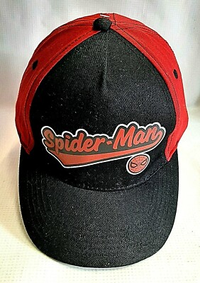 New Marvel Spider-Man Youth Adjustable Baseball Hat Cap Red & Black 100% Cotton