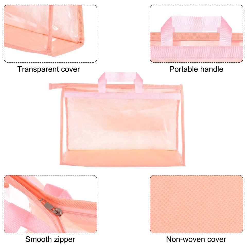 Handbag Dust Bags, Clear Purse Storage Organizer XL Size, Pink eBay