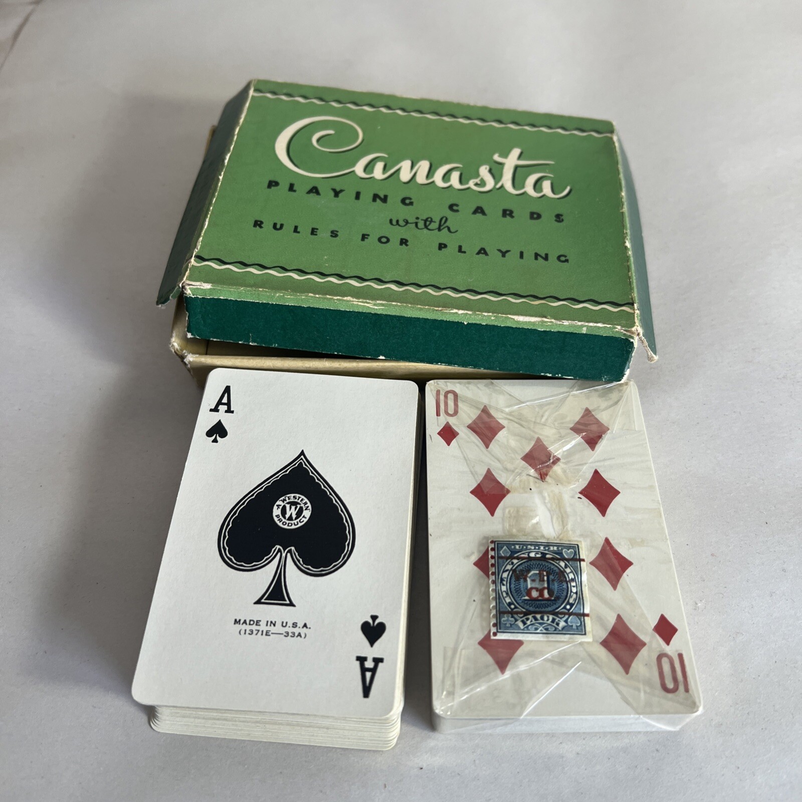 Vintage 86 Bicycle Canasta, Double Deck, The U. S. Playing Card Co. Yellow