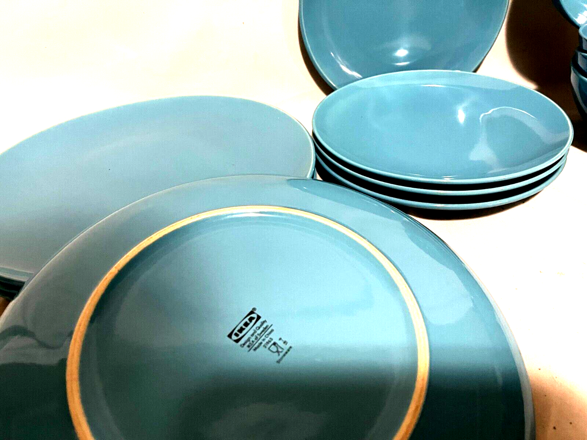 Ikea Dark Teal Plates Buy 12 Piece Teal Blue Hampton Reactive