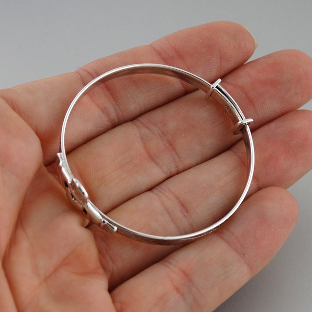 Baby Toddler Irish Claddagh Bangle Bracelet Adjustable 925 Sterling Silver for sale online eBay