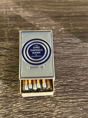VINTAGE MATCHBOX MATCHES MADE IN SWEDEN THE DIME SAVINGS BANK OF WILLIAMSBURGH
