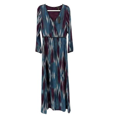 AS by DF Women's Venezia Silk Maxi Dress S Multicolor Ikat Party V-Neck New NWT