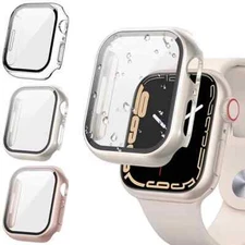 Tempered Glass Cover Hard PC Case for Apple Watch Series 11 10 9 8 7 6 5 4 3 2 1