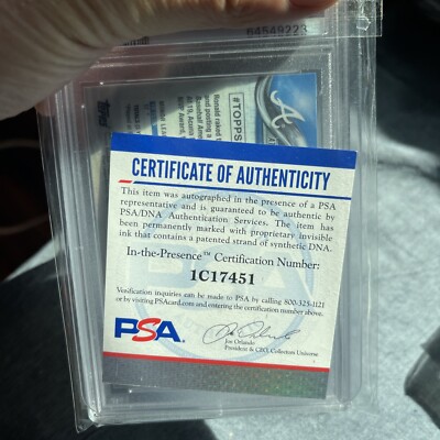 RONALD ACUNA JR Signed Rookie Card PSA 9 Auto 10 | eBay