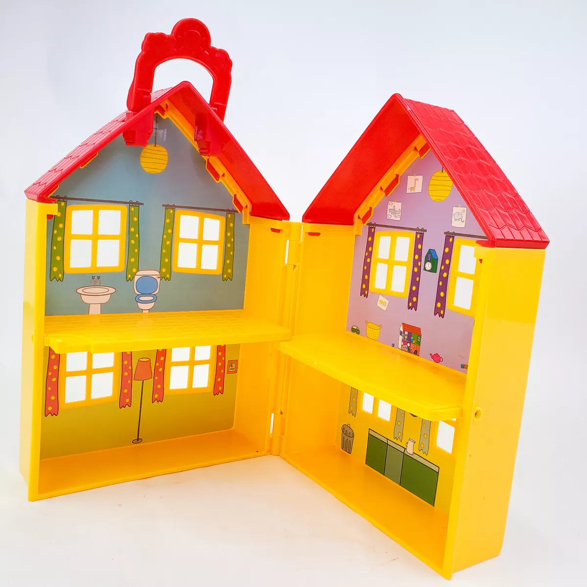 Peppa Pig's Deluxe Fold-n-Carry Deluxe Yellow House Mattel 2013 House only