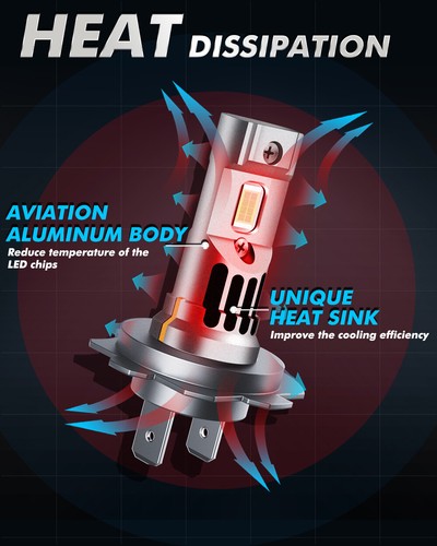 2x H7 LED Headlight Bulb Kit High or Low Beam 6500K For Ram ProMaster 2014-2024 - Picture 5 of 12