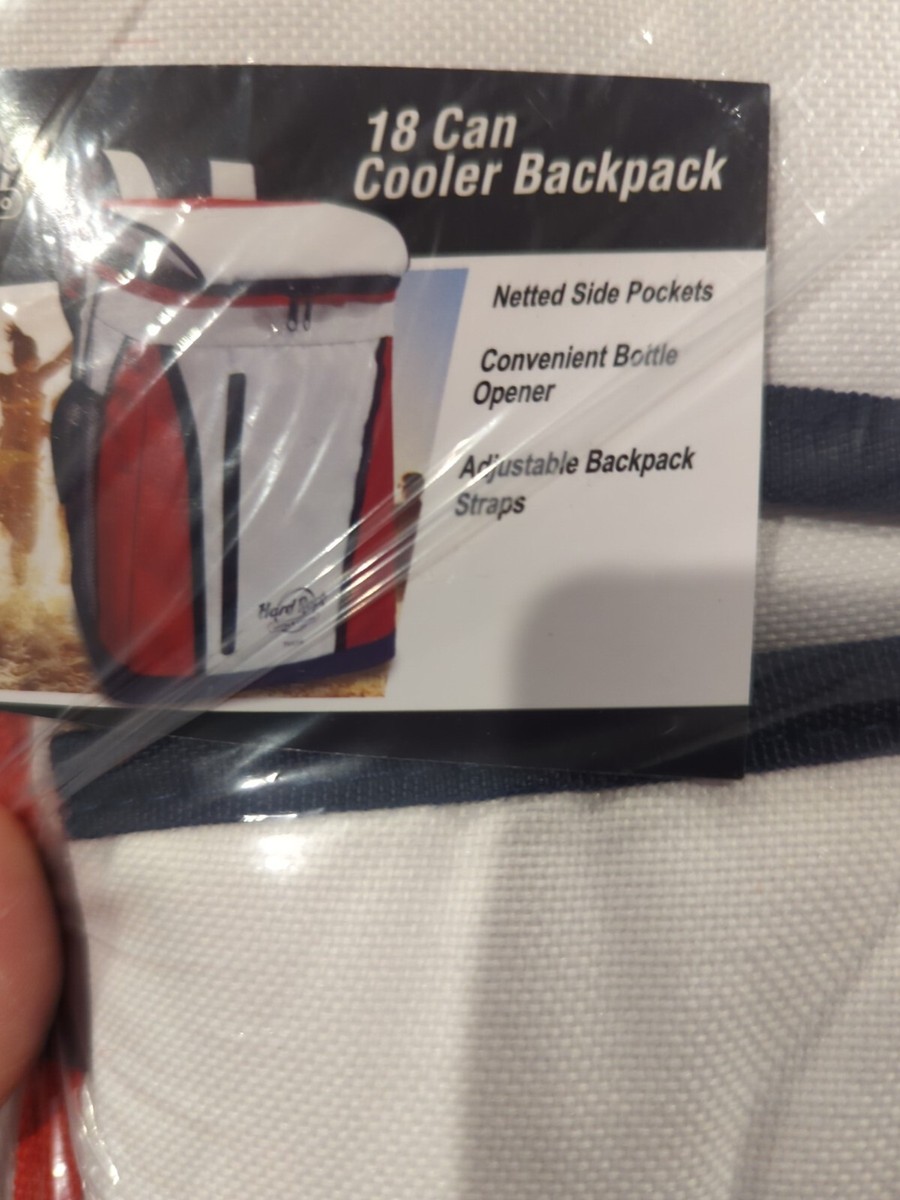 Hard Rock Hotel Casino Backpack Cooler Insulated 18 Can Red White