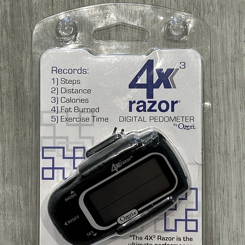 Ozeri 4x3 Razor Digital Pocket Pedometer Black 4x3 Razor Step Counter NEW - Picture 3 of 6