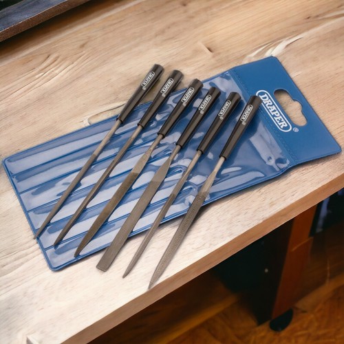 Draper 82577 6pc Needle File Set 140mm Precision Metal Filing Tools Kit + Wallet - Picture 7 of 11
