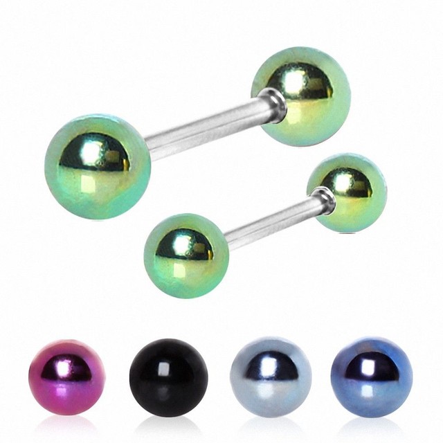 Piercing Nipple Barbell Balls Coloured eBay