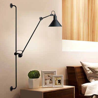 Details about   Adjustable Long Arm Wall Sconce Lamp LED Bedroom Bedside reading light fixture