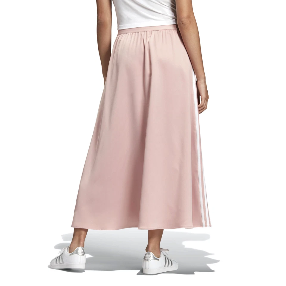 adidas Originals Women's Trefoil Asymmetric High-Low Splint Front Satin Skirt - Image 3 of 4