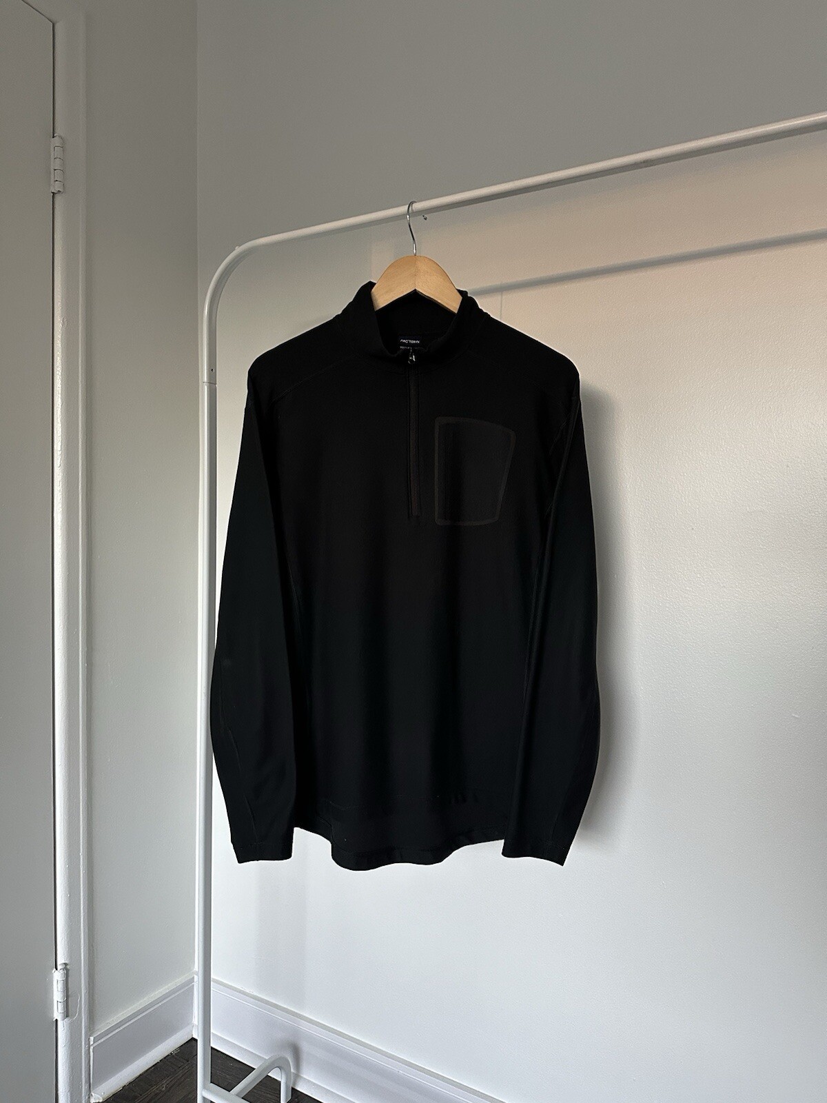 Arc'teryx 1 4 Zip Pullover Uomo Grande Pile Termico Nero