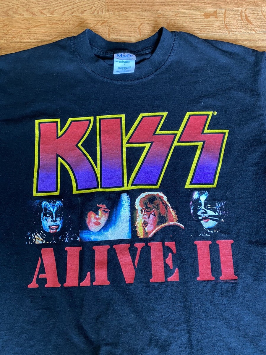 KISS ALIVE II Tシャツ Vintage KISS Alive II Shirt Large Double Sided - M&O Knits