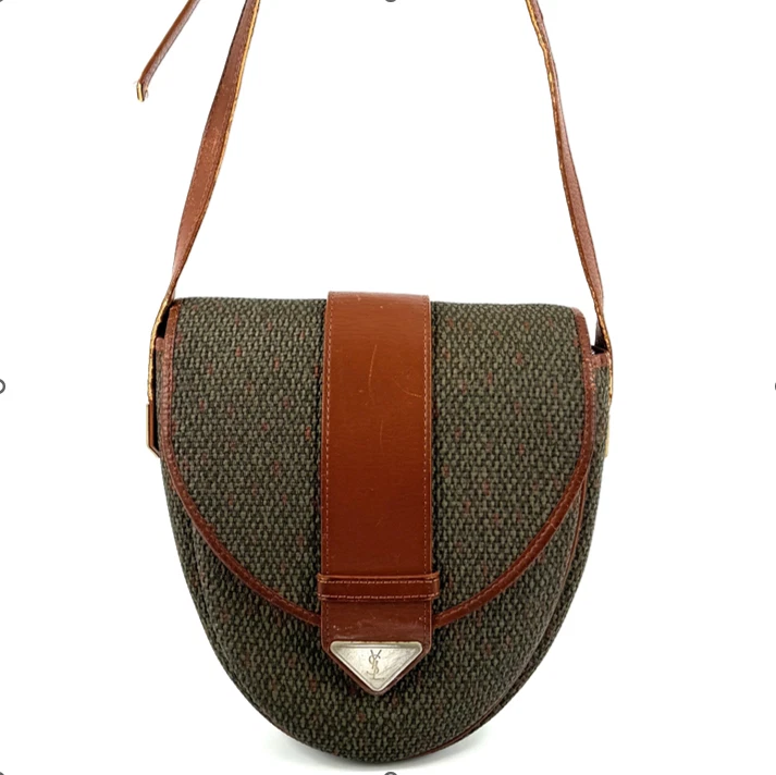 Auténtico bolso de hombro de lona Yves Saint Laurent 0430 Foto 2 de 4