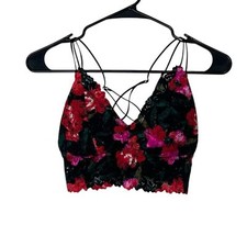 PINK Victoria s Secret Strappy Back Floral Lace Bralette Size S-DD Feminine