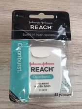 Sealed Reach Dental Floss Waxed Cleanburst Spearmint 55yds Johnson Johnson NOS