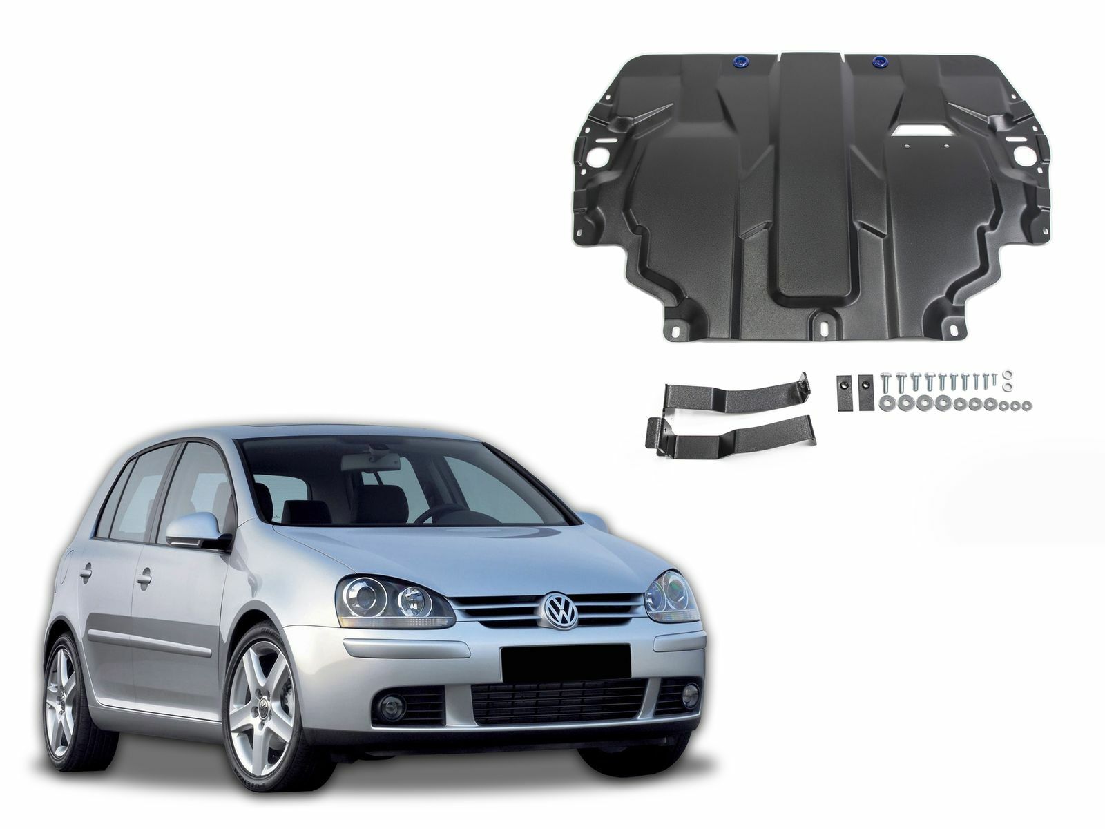 Évitez la casse du carter avec la protection sous moteur en acier pour VW Golf 5 2004-2008