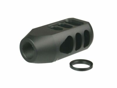 Black Color Aluminum Tanker Muzzle Brake 1/2x36 TPI Thread For 9mm