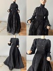 OOAK black set of 2 dress gowns for BJD Doll MSD 1/4 dollshe fashion raccoon FID