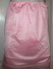 PINK Tricot 2 LAYER SLIP  6" SLEEVE PANTY Sheer Hem 30-40 Waist  Length 21  