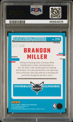2023-24 Donruss Optic Brandon Miller Rated Rookie RC #219 Aqua