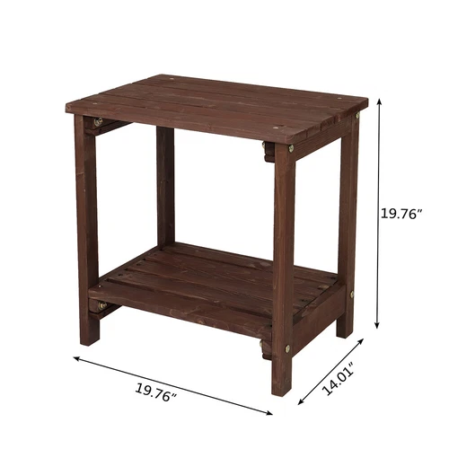 19.76 X 14.02 X 19.76 Inch Rectangular Wood Side Table Light Brown Standard US - Picture 11 of 12