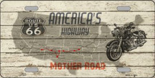 Americas Highway Route 66 Metal Tin License Plate Frame Tag Sign For Car Truck