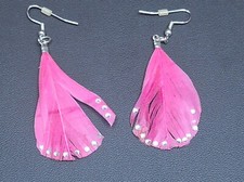 Pair Of Womens Earrings With Backs - Metal Feather