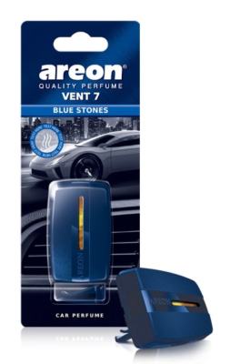 Areon Vent 7 Car Perfume Vent Clip AC and Fan Air Freshener, Blue Stones Scent
