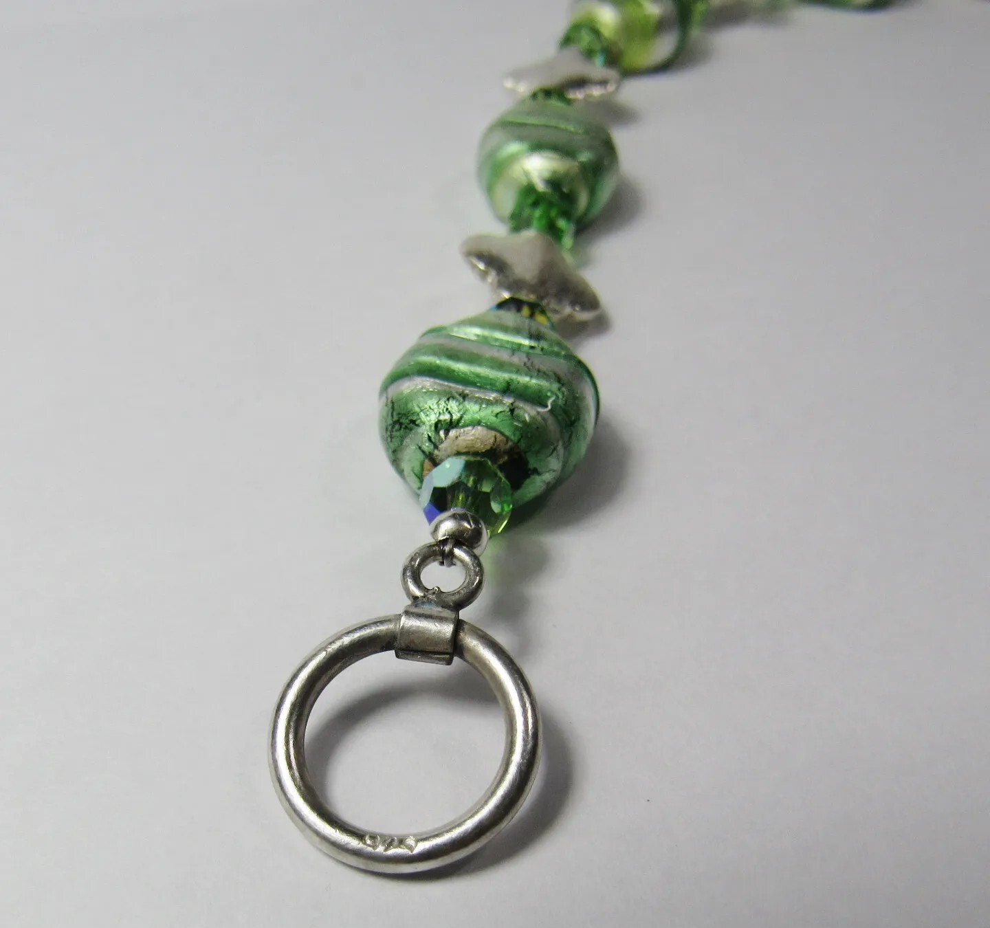 All Solid Sterling 925 Silver Toggle Clasp Glass … - image 7