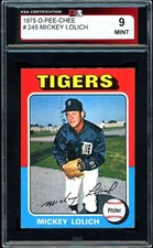 1975 TOPPS OPC O PEE CHEE Baseball #245 Mickey Lolich KSA 9 MINT Detroit Tigers