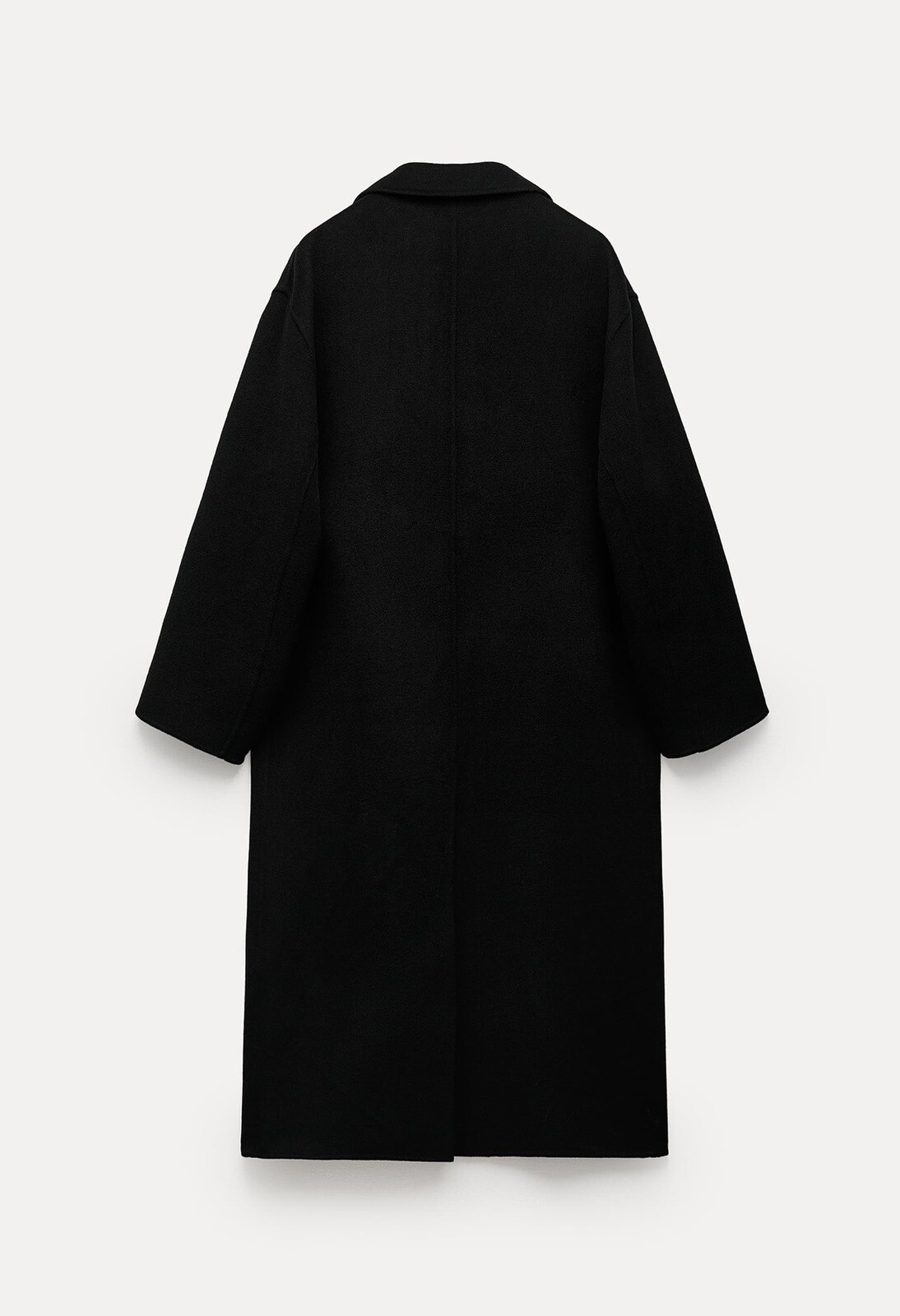 NWT!! ZARA Double Faced Black Wool Blend Double Breasted Long Coat M-L 7522/259 image 5