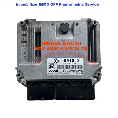PROGRAMMING SERVICE IMMOBILIZER DELETE IMMO OFF EDC16 TDi FOR VW VOLKSWAGEN