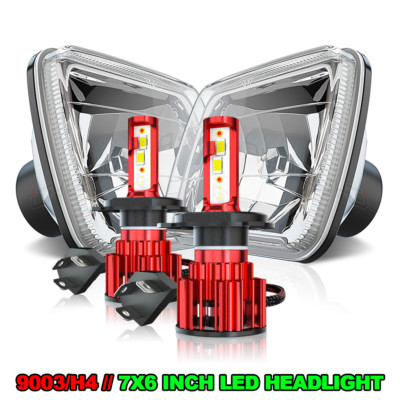 New Pair 5x7 7X6'' inch Led Headlights Hi/Lo Beam DRL For Mazda B2000 B2200 B2600