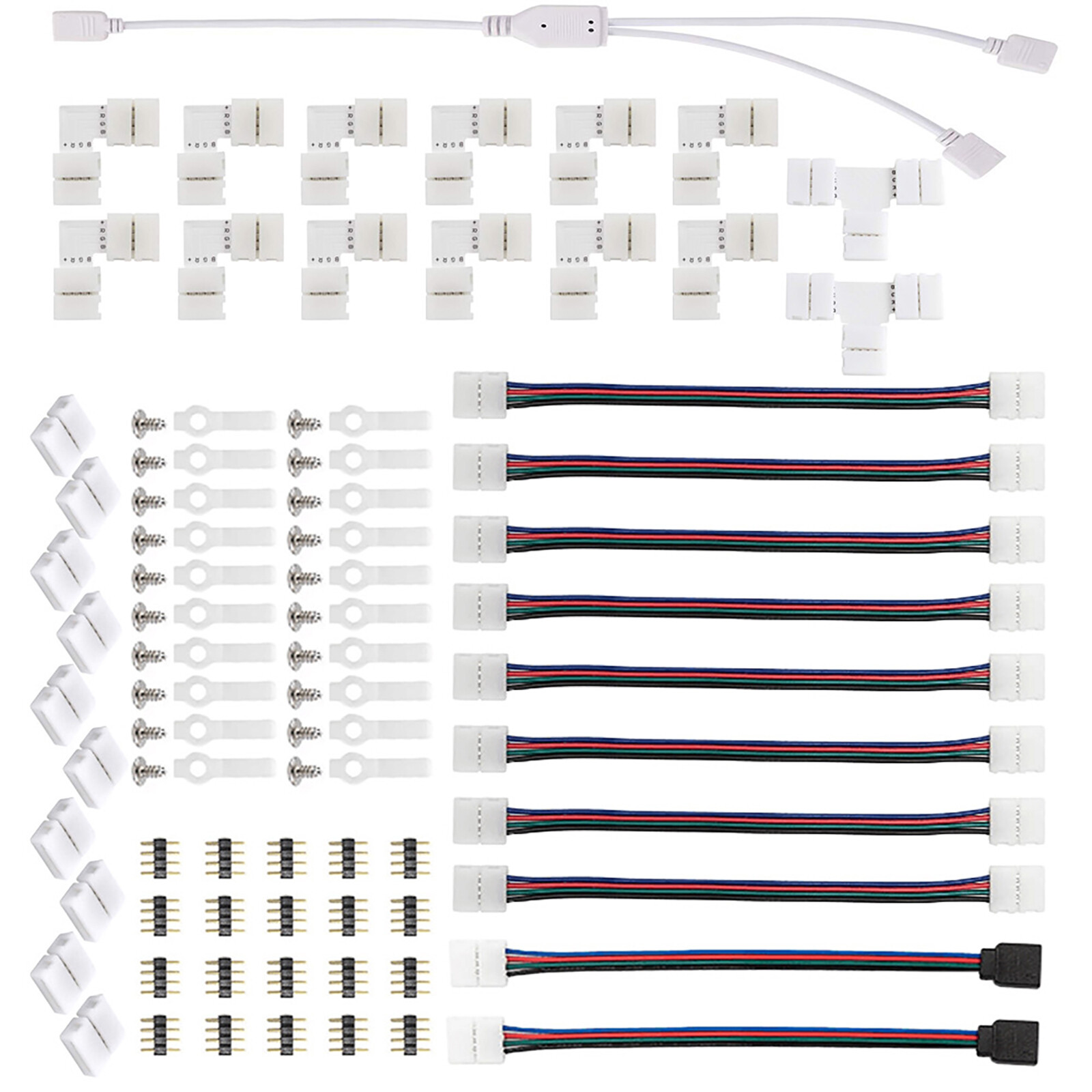 75* 4Pin RGB 5050 LED Connectors LED Strip Light Connector Accessories Set