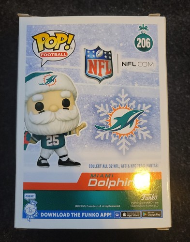 Miami Dolphins NFL Football Santa Funko Pop! #206 Exclusive Sold Out - Box wear - Picture 3 of 7