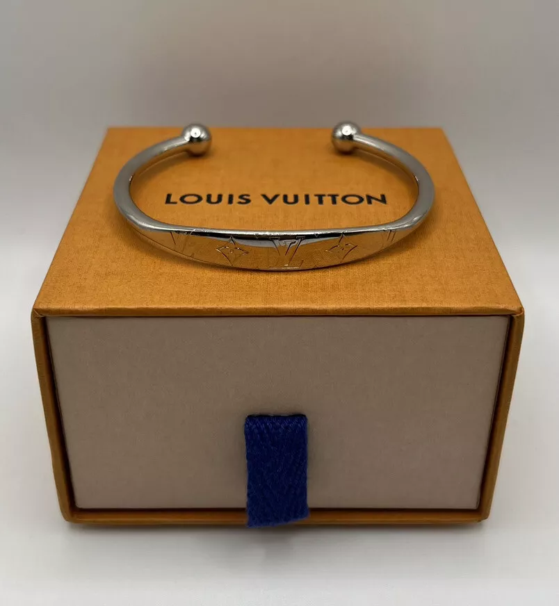 Louis Vuitton Monogram Jonc Bracelet Metal Silver 8364176