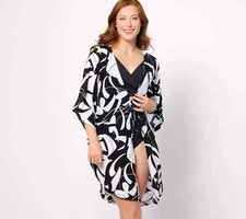 Jantzen Woven Curved Hem Tie-Front Cover-Up-Botanical Domino-XL A642639 NEW