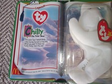 McDonald's CHILLY The POLAR BEAR TY TEENIE Beanie Baby 1994 Retired