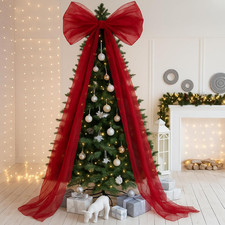 Extra Large Christmas Tree Topper Bow 70 X 36 Red Giant Oversized Tree Bows Tull