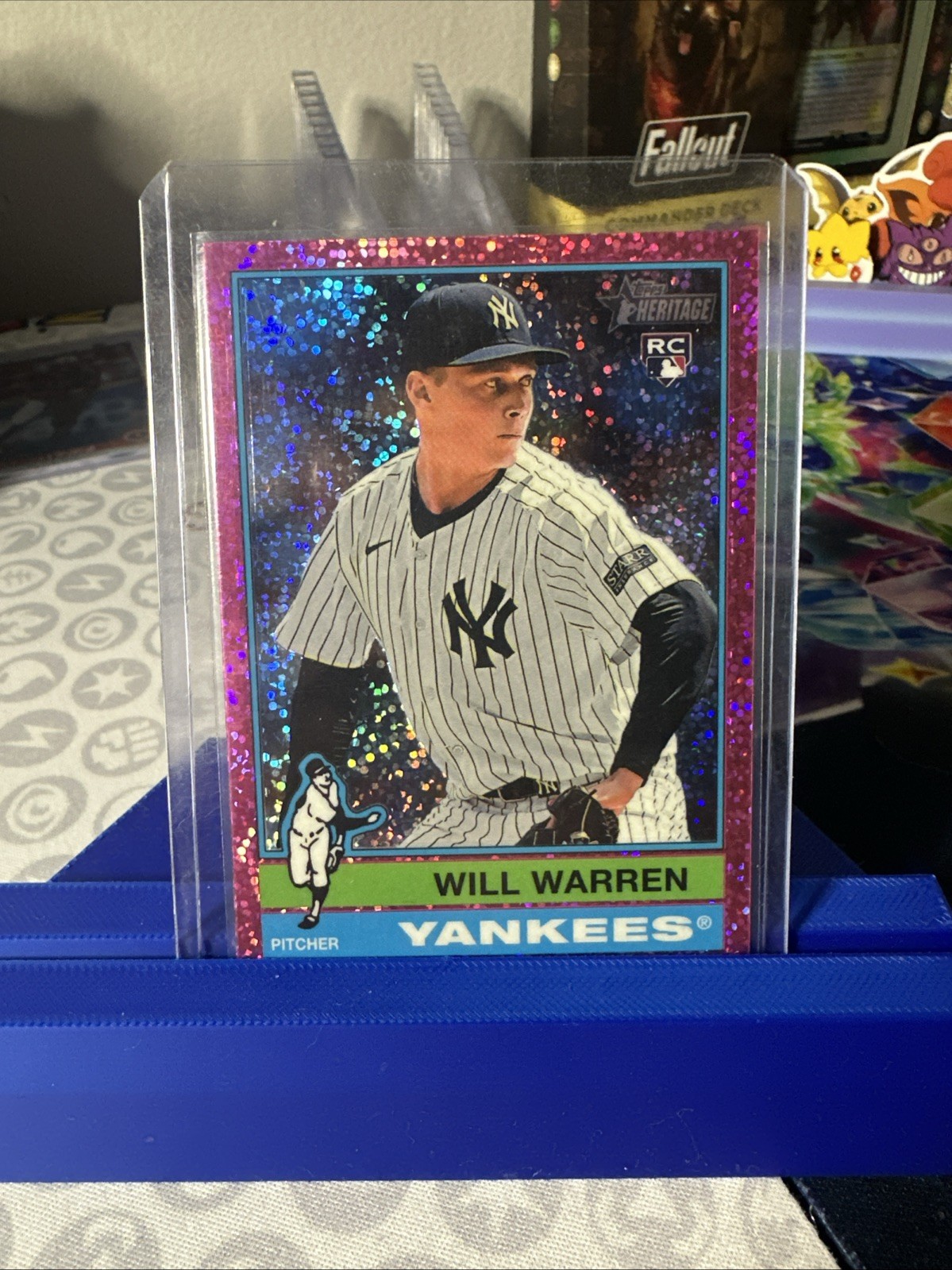 2025 Topps Heritage - Will Warren #281 Chrome Pink Sparkle Refractor (RC)